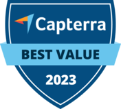 Bedst bedømte på Capterra og bedste anmeldelsesbadge til software til saloner